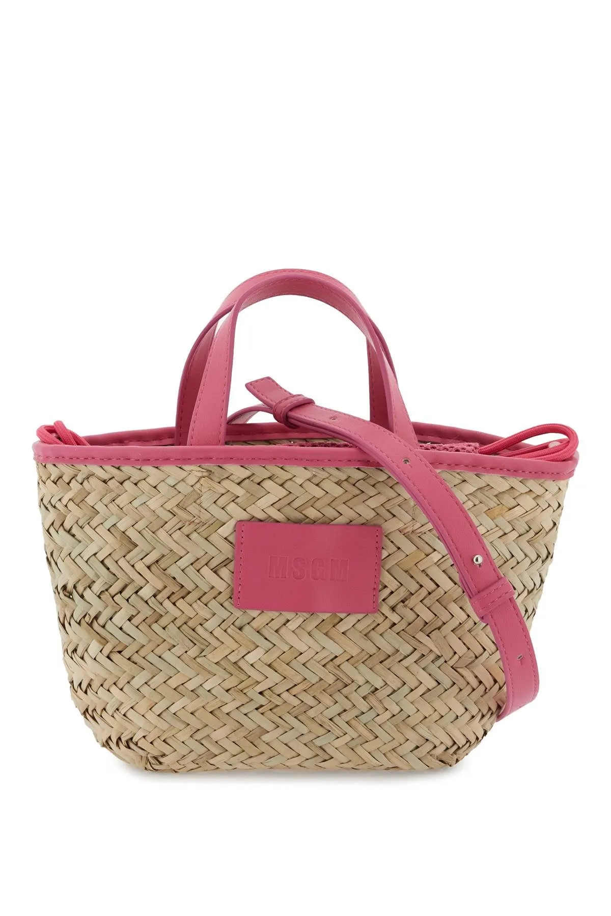 Msgm straw mini tote bag