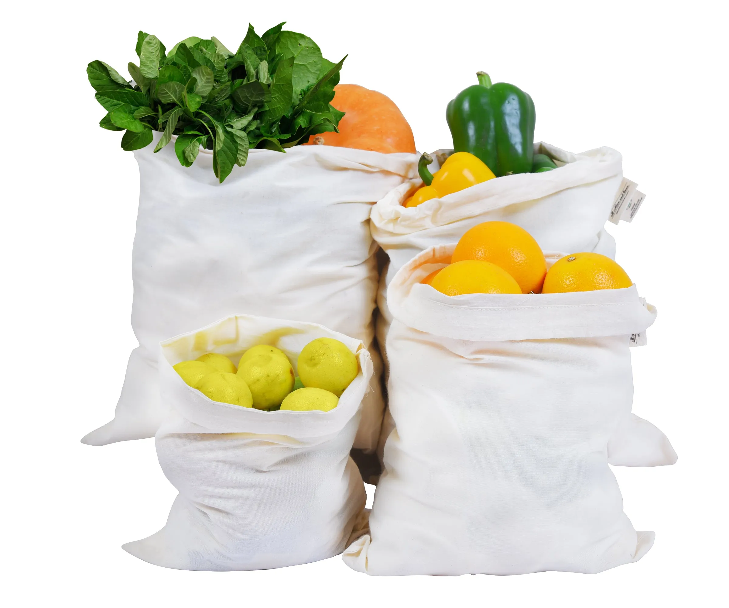 Muslin Bags - Produce Bags Drawstring