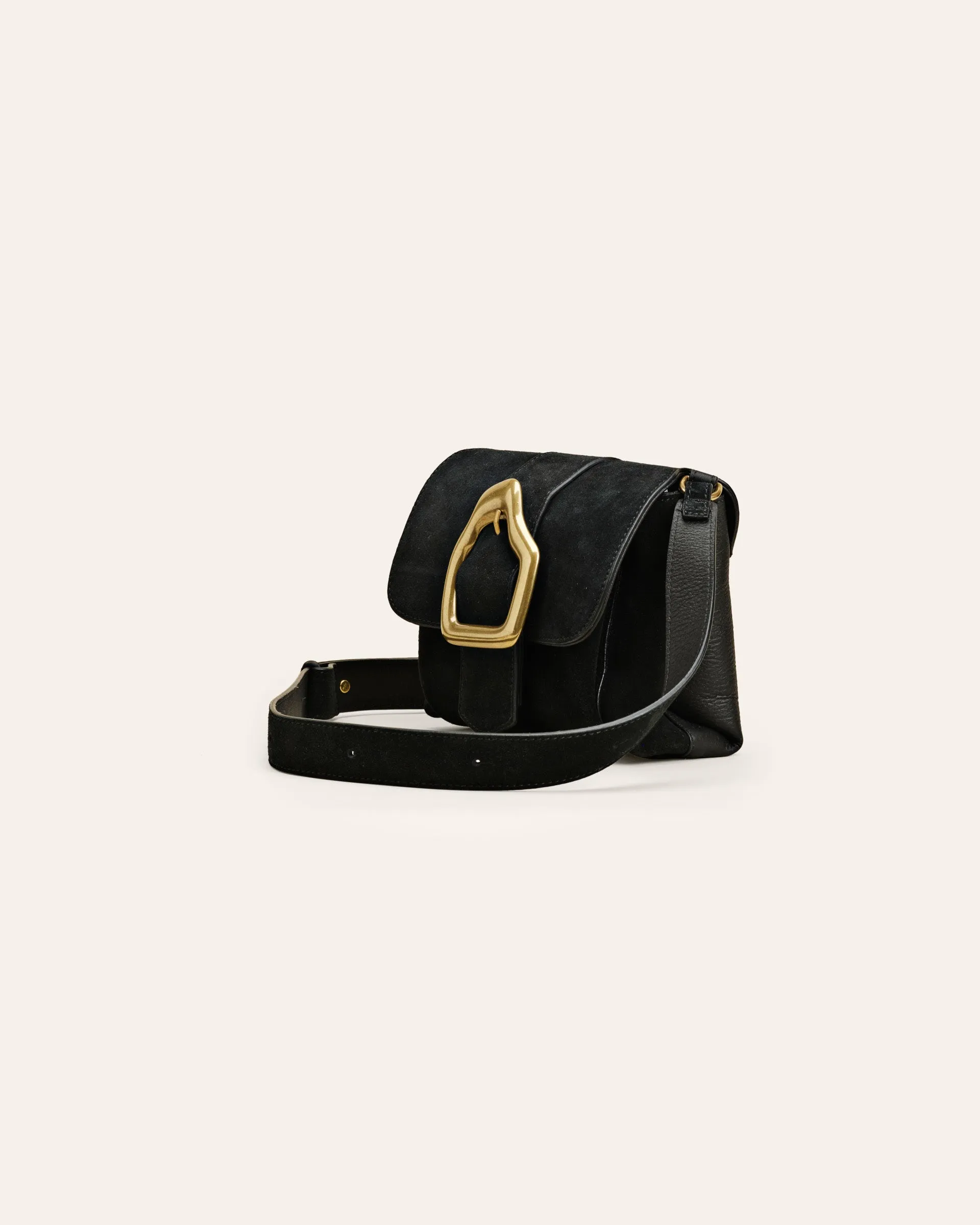 NAMI MINI Black Suede Cross-body bag