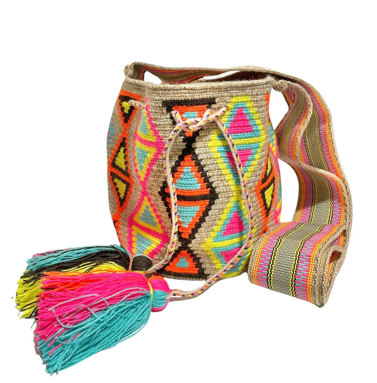 Neon Colors Crochet Bags | Medium Boho Bags