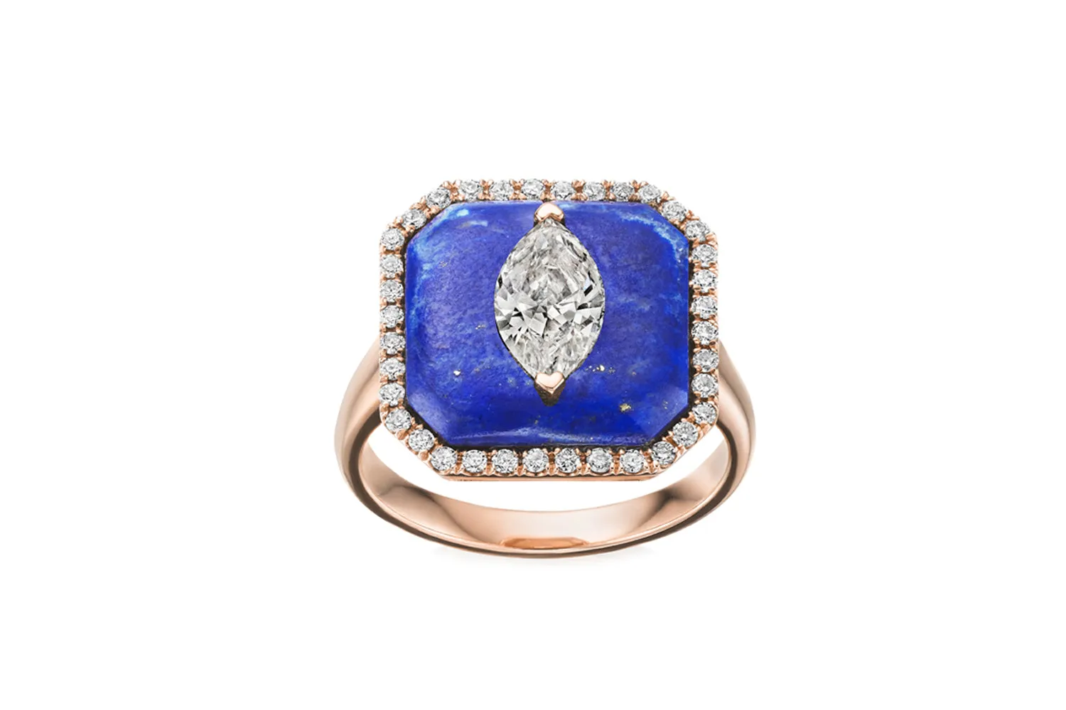 One of a kind blue lapis marquise ring