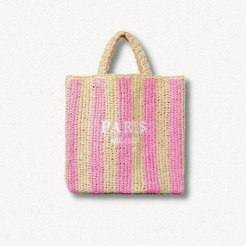 Paris Straw Beach Bag