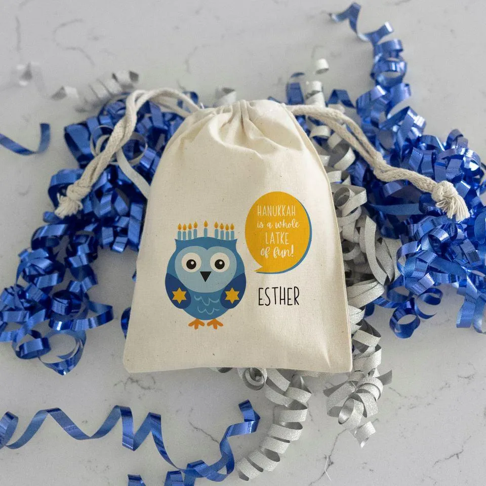 Personalized Hanukkah Drawstring Gift Bags