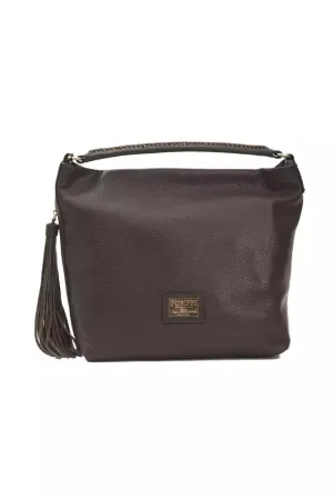 Pompei Donatella Elegant Leather Shoulder Bag in Rich Brown