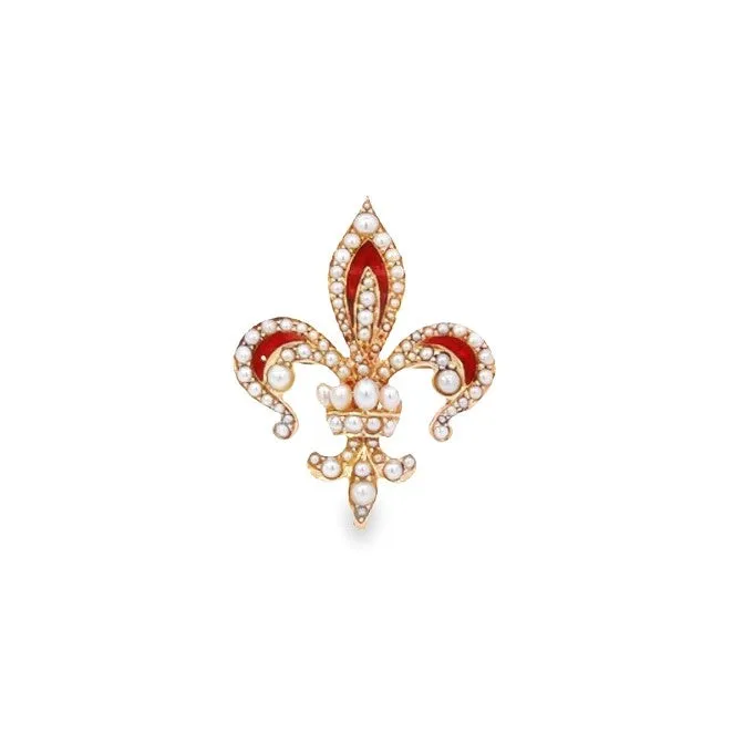 Previously Loved Pearl Fleur De Lis Brooch