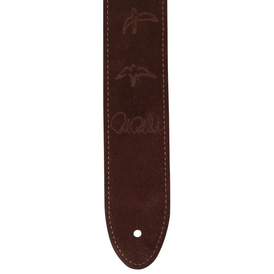 PRS 2 Inch Reversible Leather and Suede Birds Guitar Strap - Oxblood