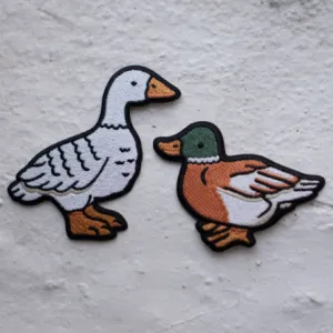 "Fowl" Set of 2 Sticky Embroidered Patches