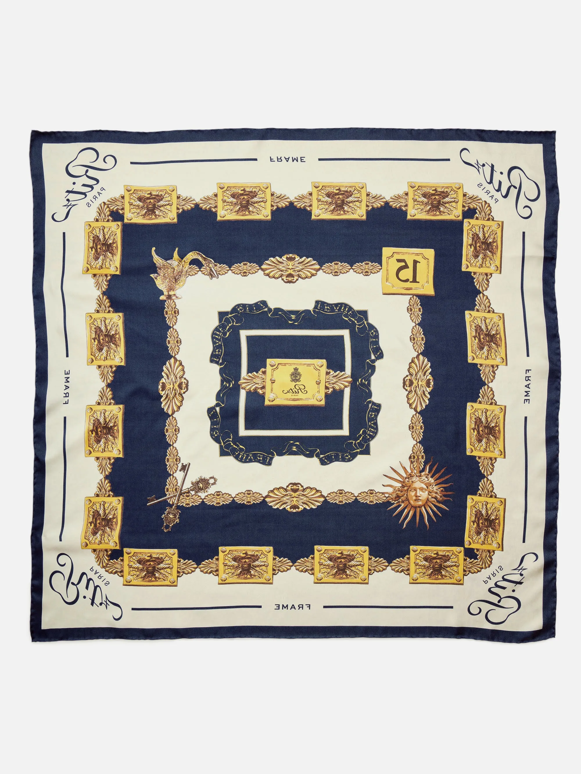 Ritz Silk Scarf -- Cream Multi