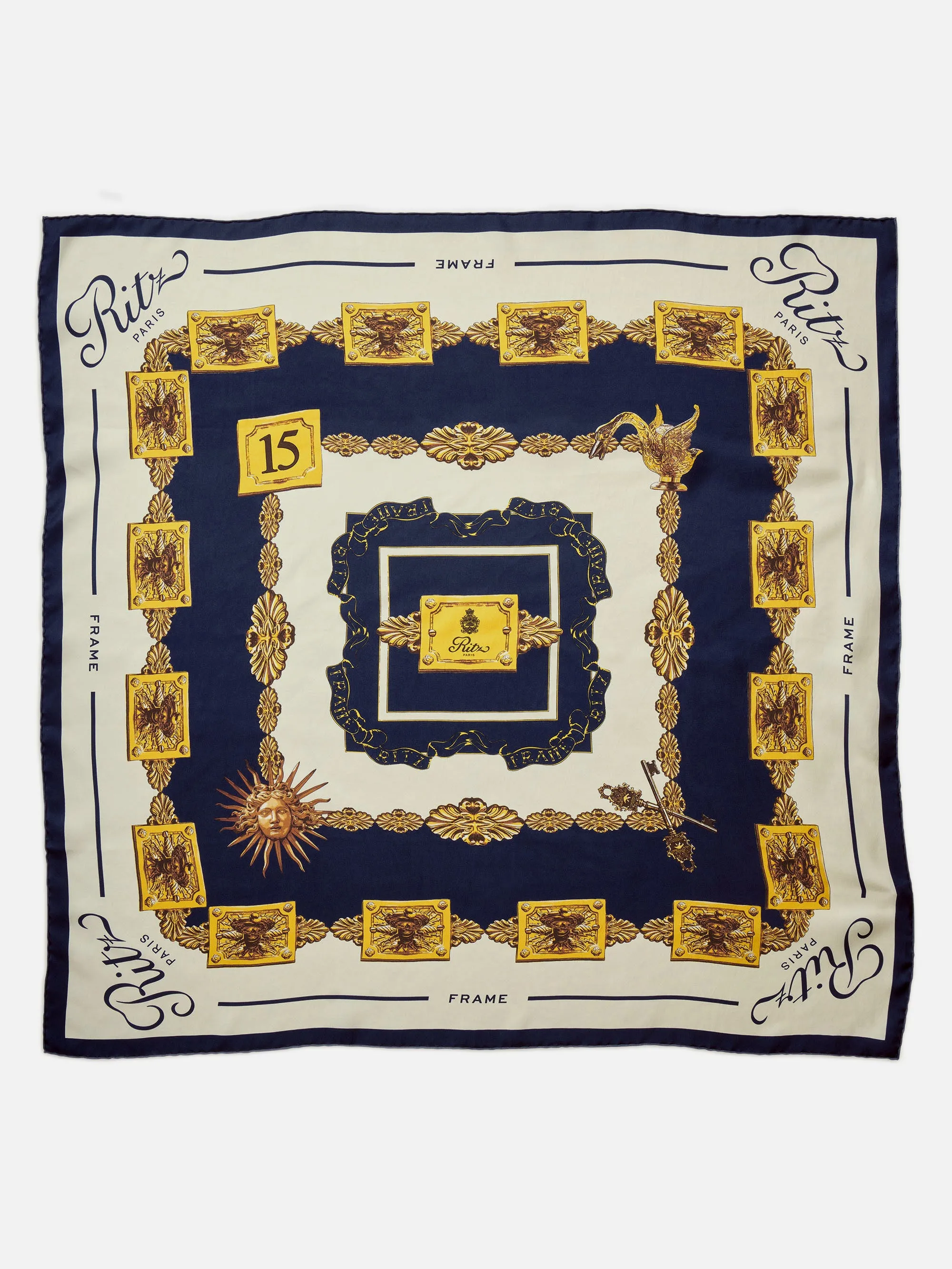 Ritz Silk Scarf -- Cream Multi