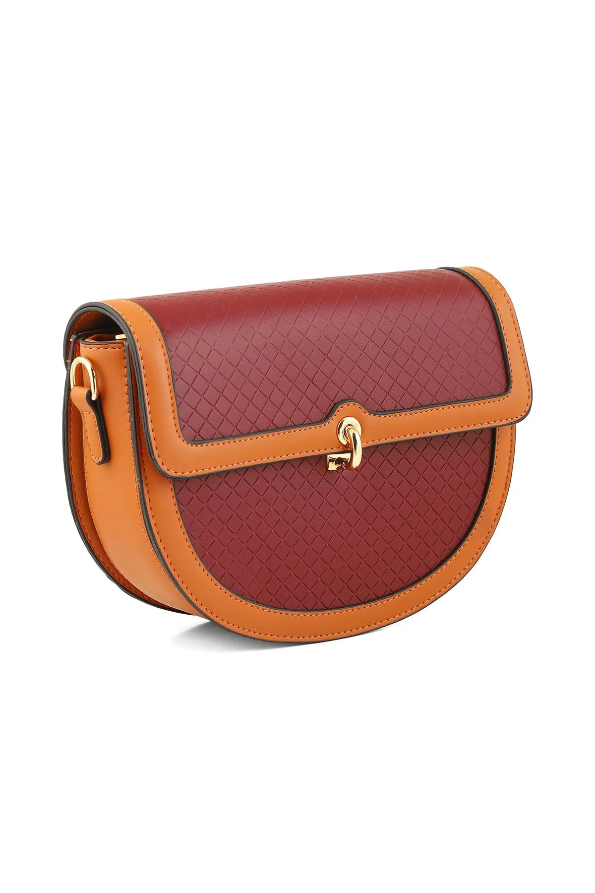 Saddle Shoulder Bags B15101-Maroon