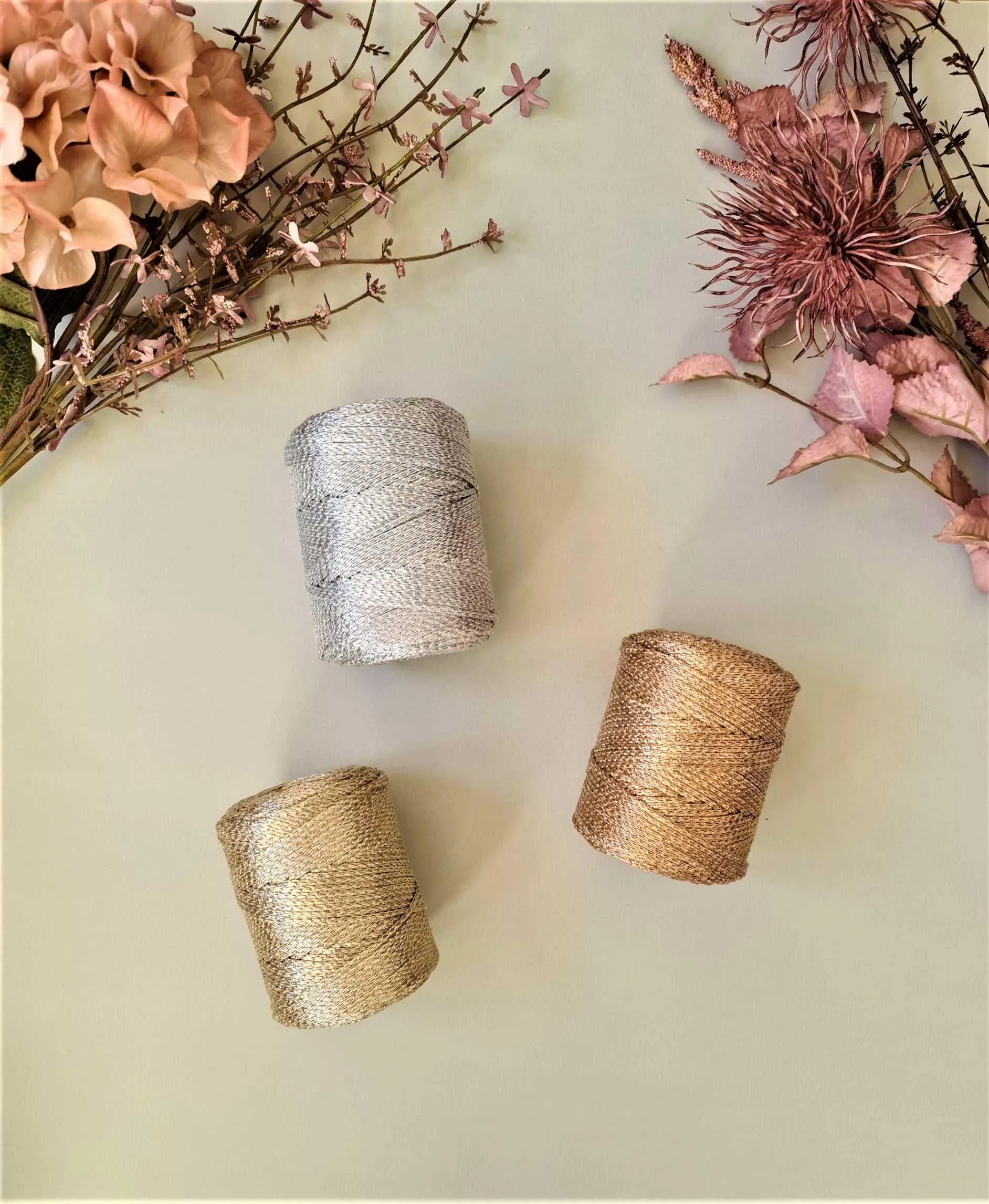 Shiny Macrame cord Shiny Luxe String | Gold - Rose Gold - Silver