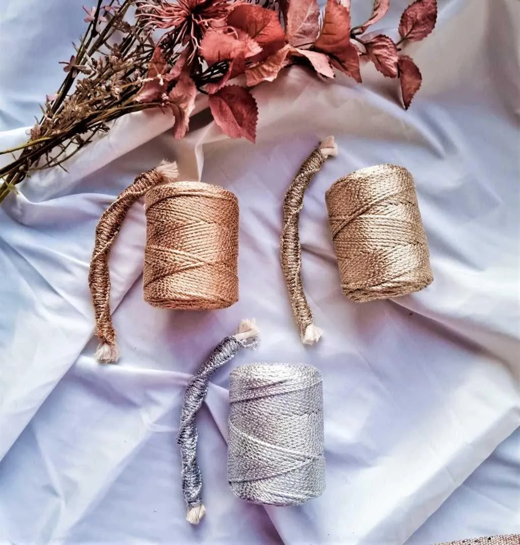 Shiny Macrame cord Shiny Luxe String | Gold - Rose Gold - Silver