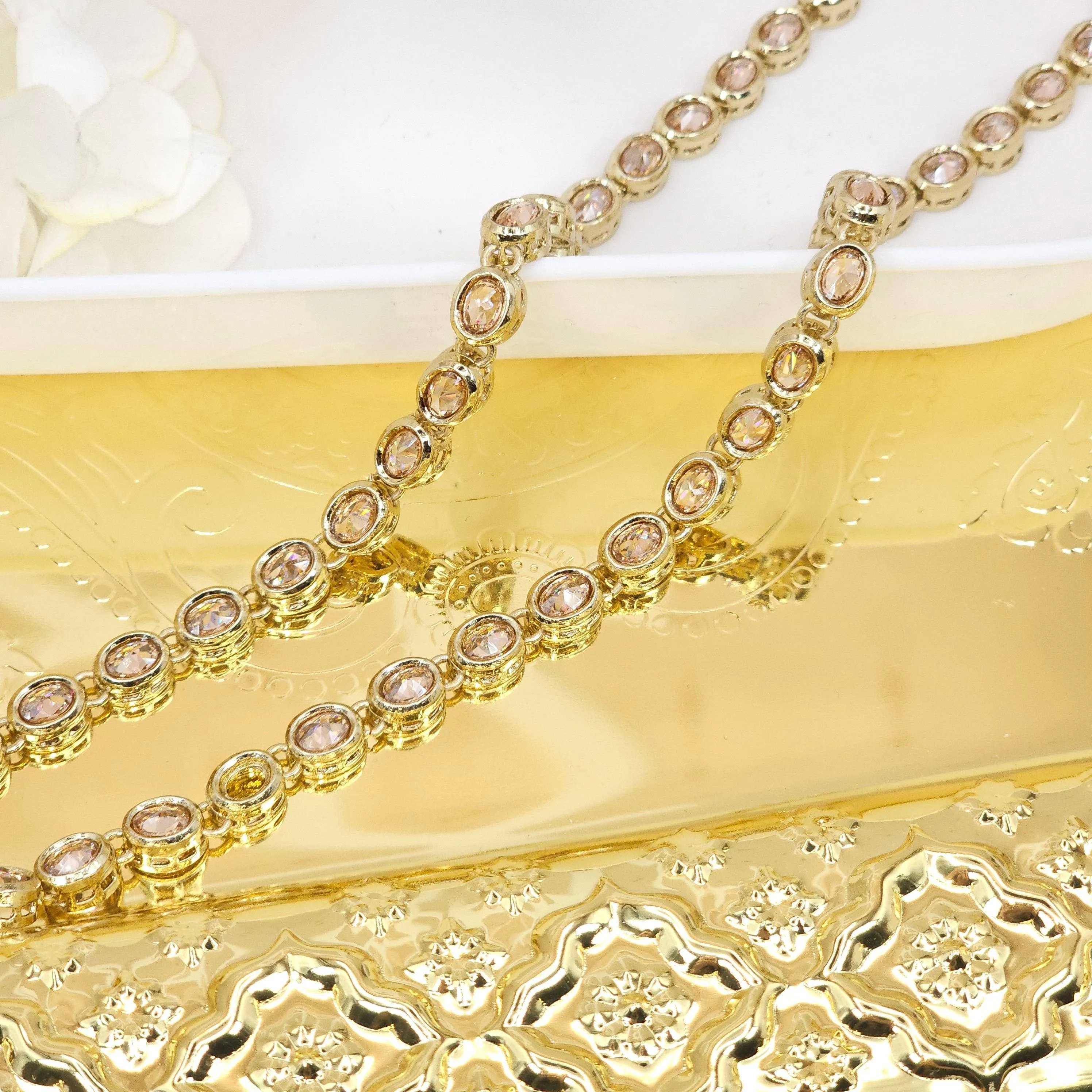 Shruti - Antique Gold Polki Pearl Detail Indian Waist Chain