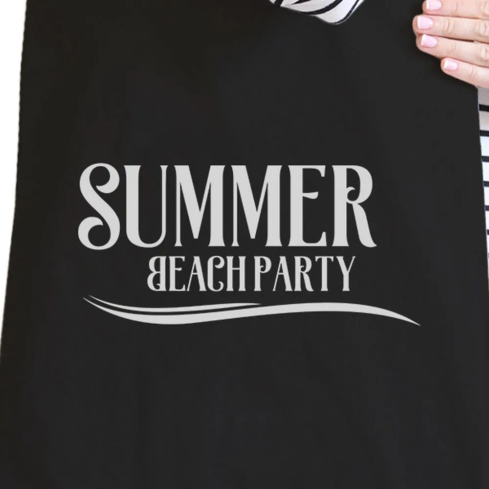 Summer Beach Party Black Canvas Bags