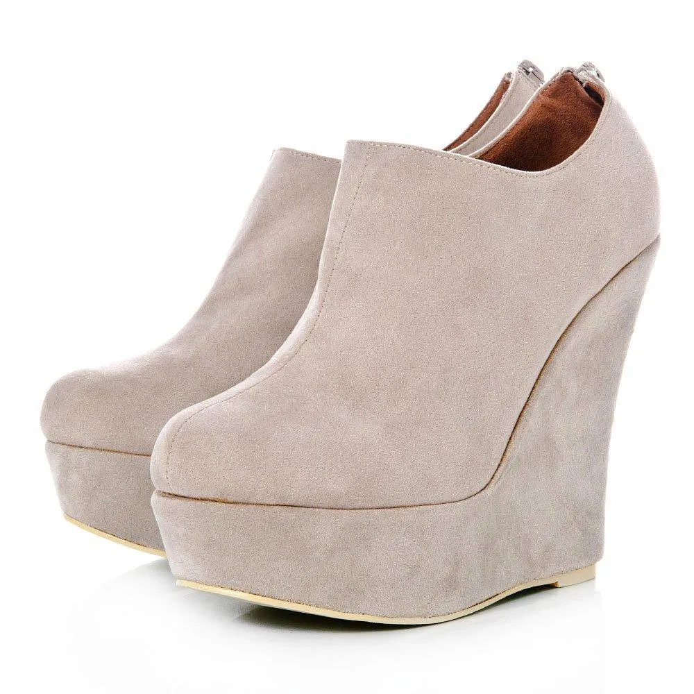 Susan Wedge High Heeled Platform Ankle Shoes Boots