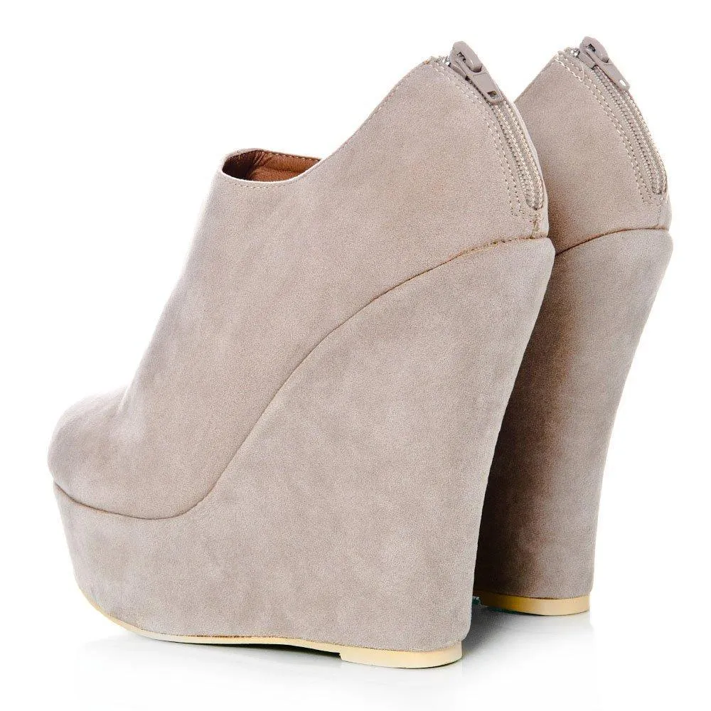 Susan Wedge High Heeled Platform Ankle Shoes Boots