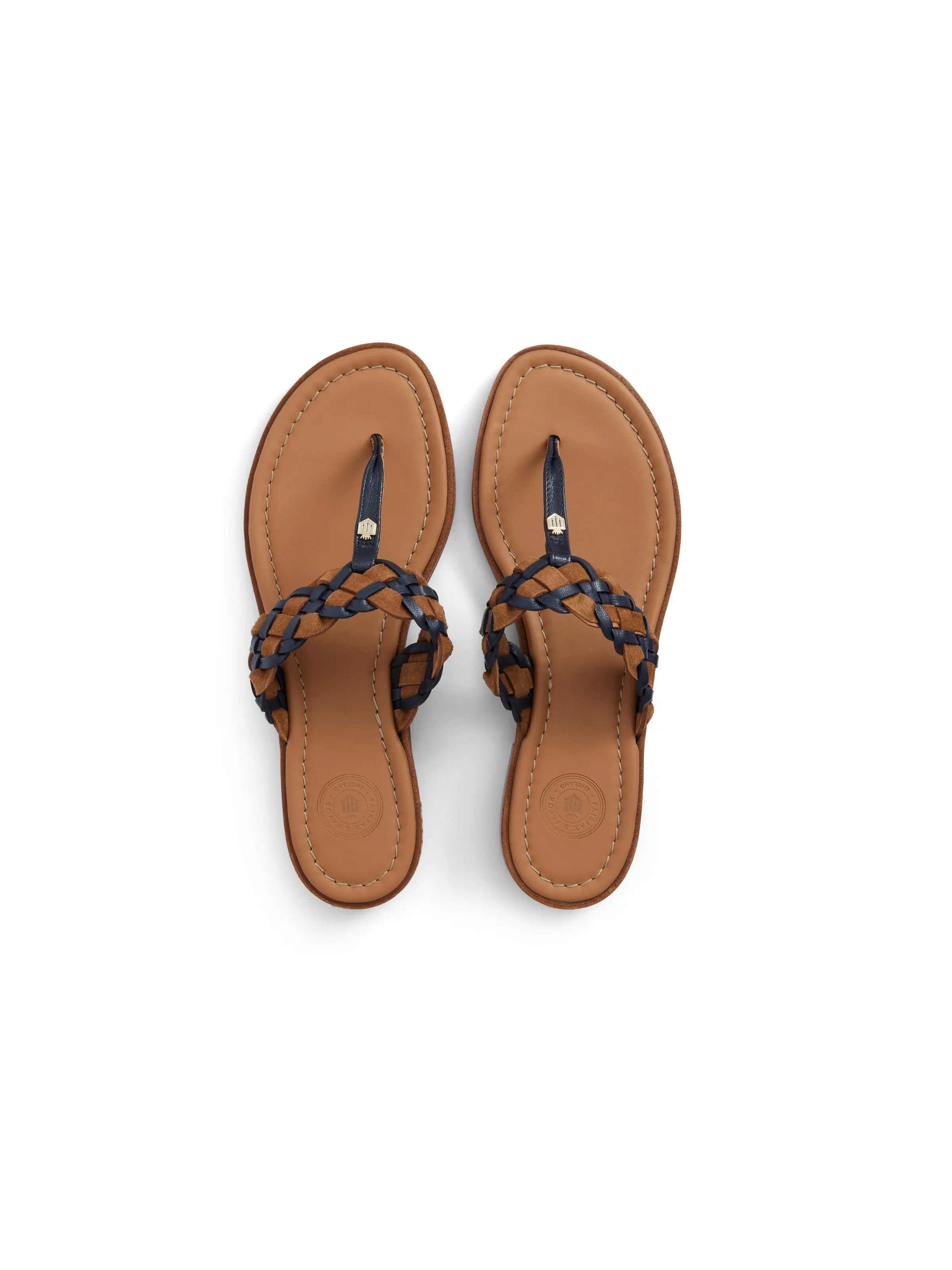 Tuscany Sandal - Tan & Navy Leather