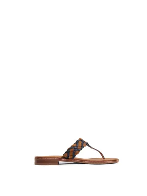 Tuscany Sandal - Tan & Navy Leather