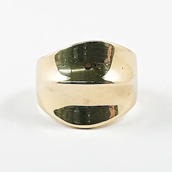 Unique Irregular Shiny Metallic Gold Tone Silver Ring