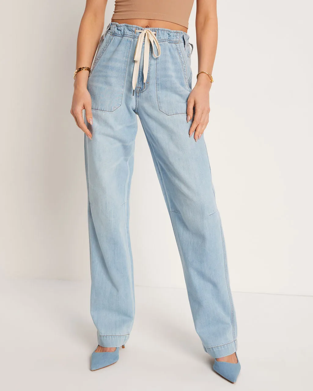 Westley Drawstring Wide Leg Jeans