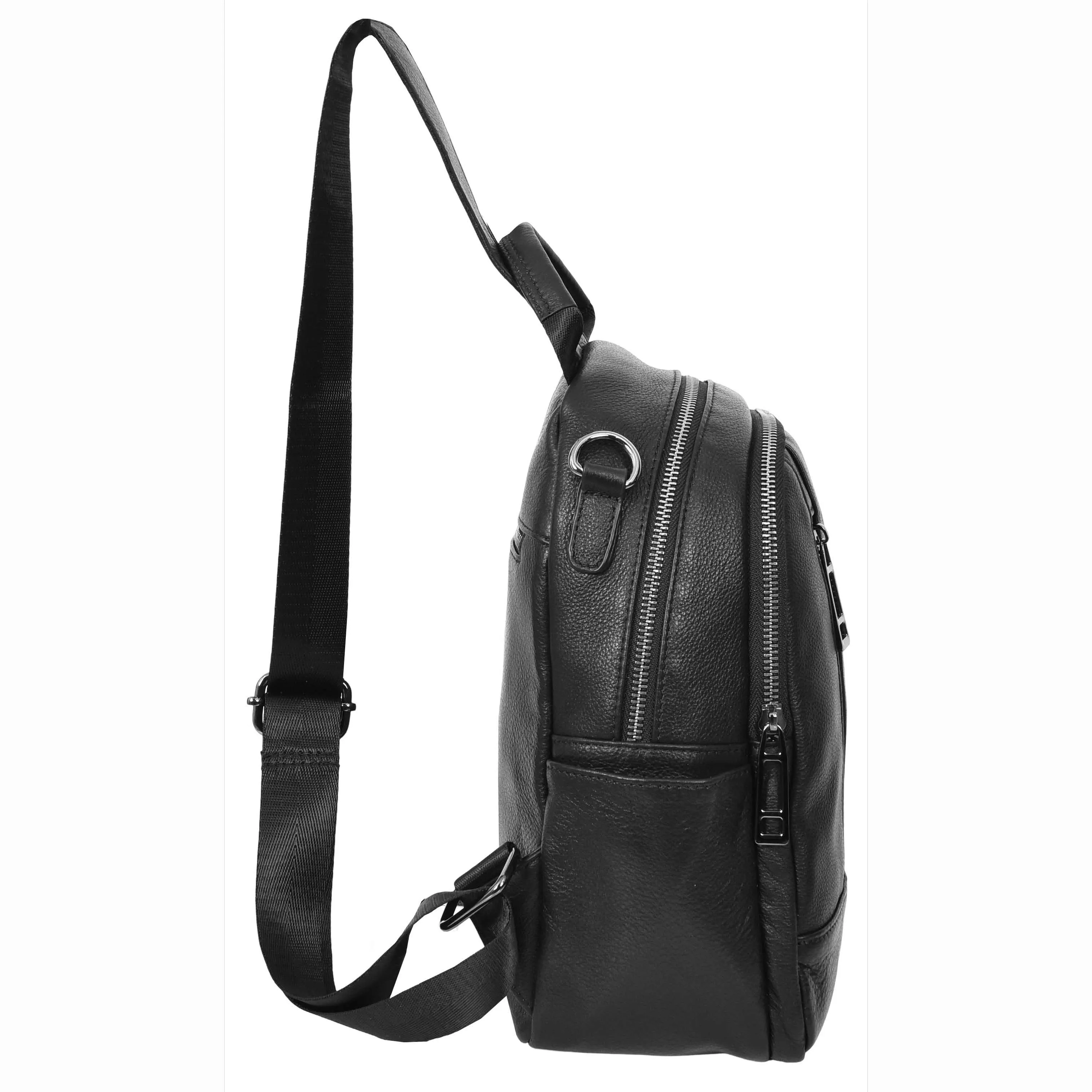 Womens Real Leather Casual Backpack Victoria Black