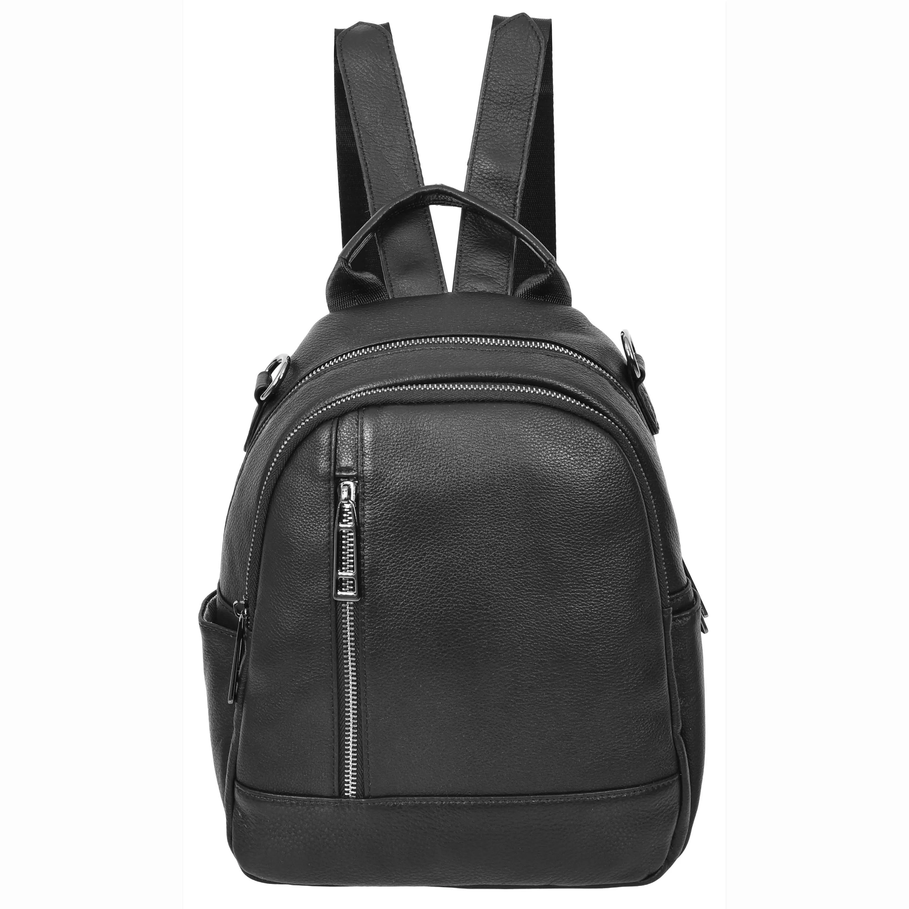 Womens Real Leather Casual Backpack Victoria Black