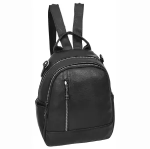 Womens Real Leather Casual Backpack Victoria Black