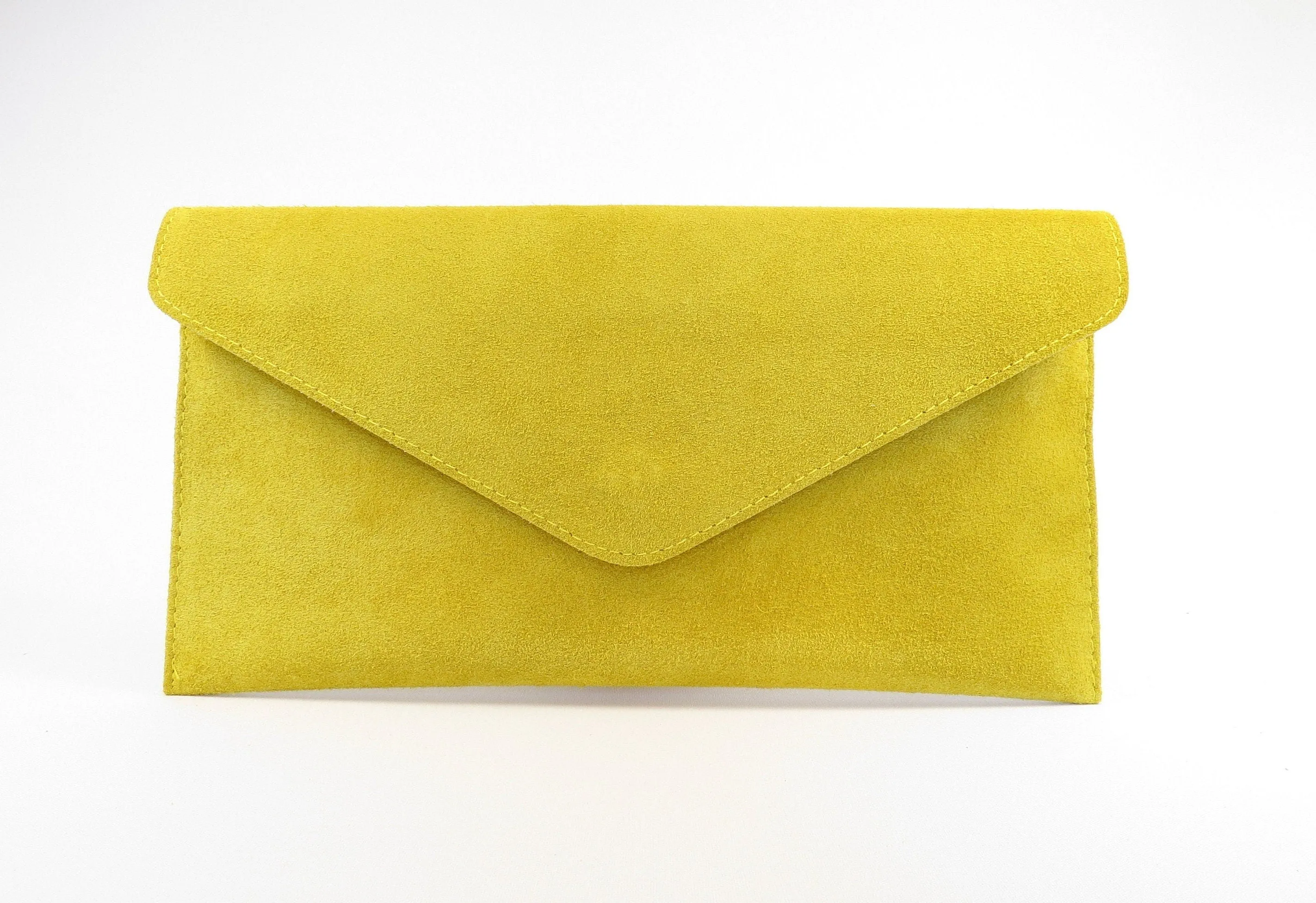 Yellow envelope clutch bag