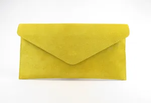 Yellow envelope clutch bag